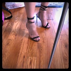 Steve Madden Patrice lace up black suede stiletto!